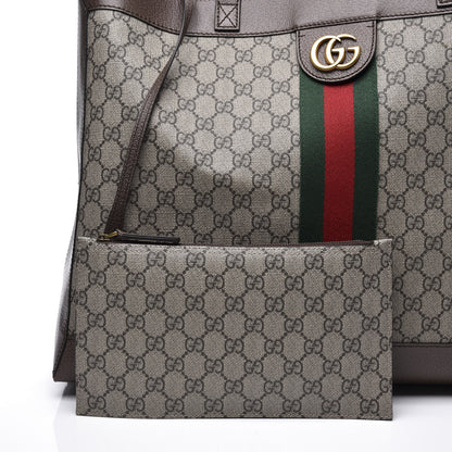 Gucci GG Supreme Monogram Web Large Ophidia Tote Brown 10 of 12