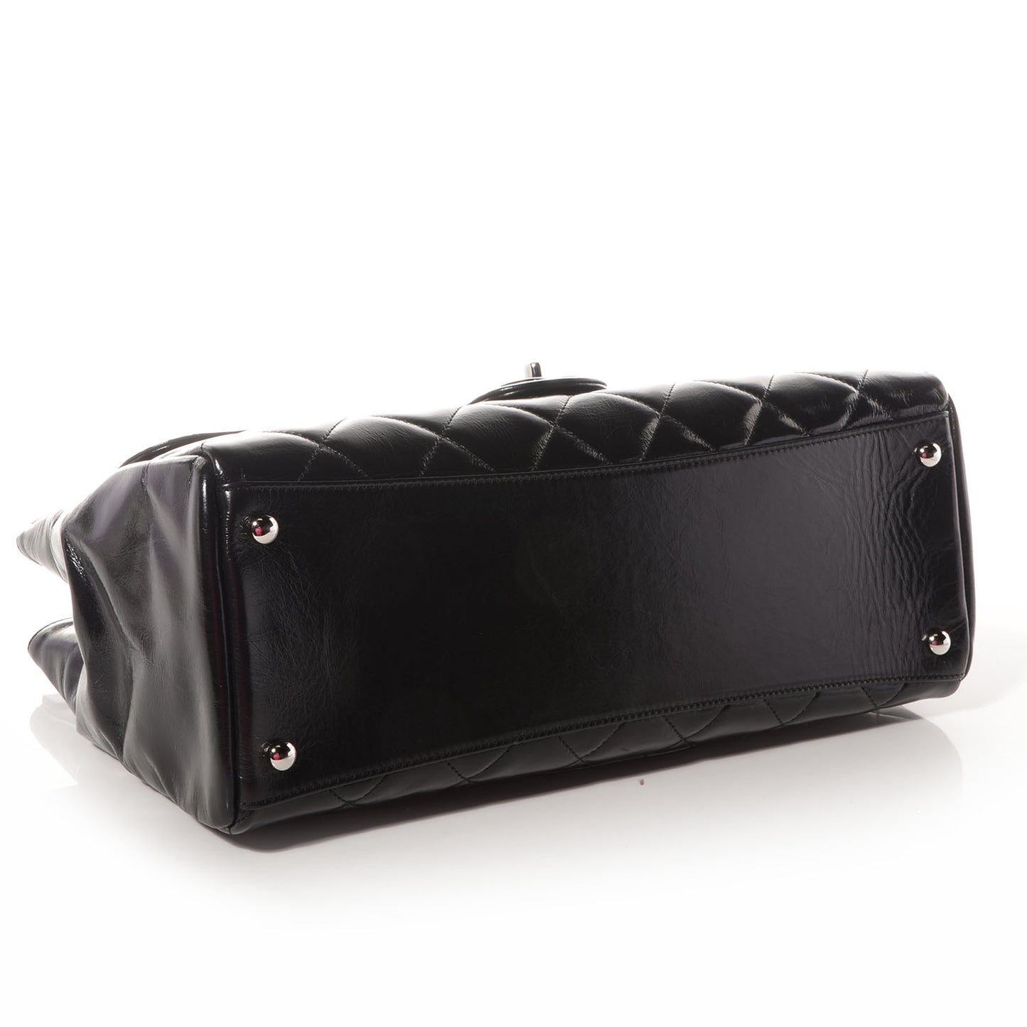 Glazed Calfskin CC Delivery Small Tote Black