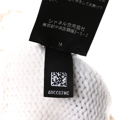 Chanel Cashmere CC Knitted Beanie Hat Black White 10 of 11