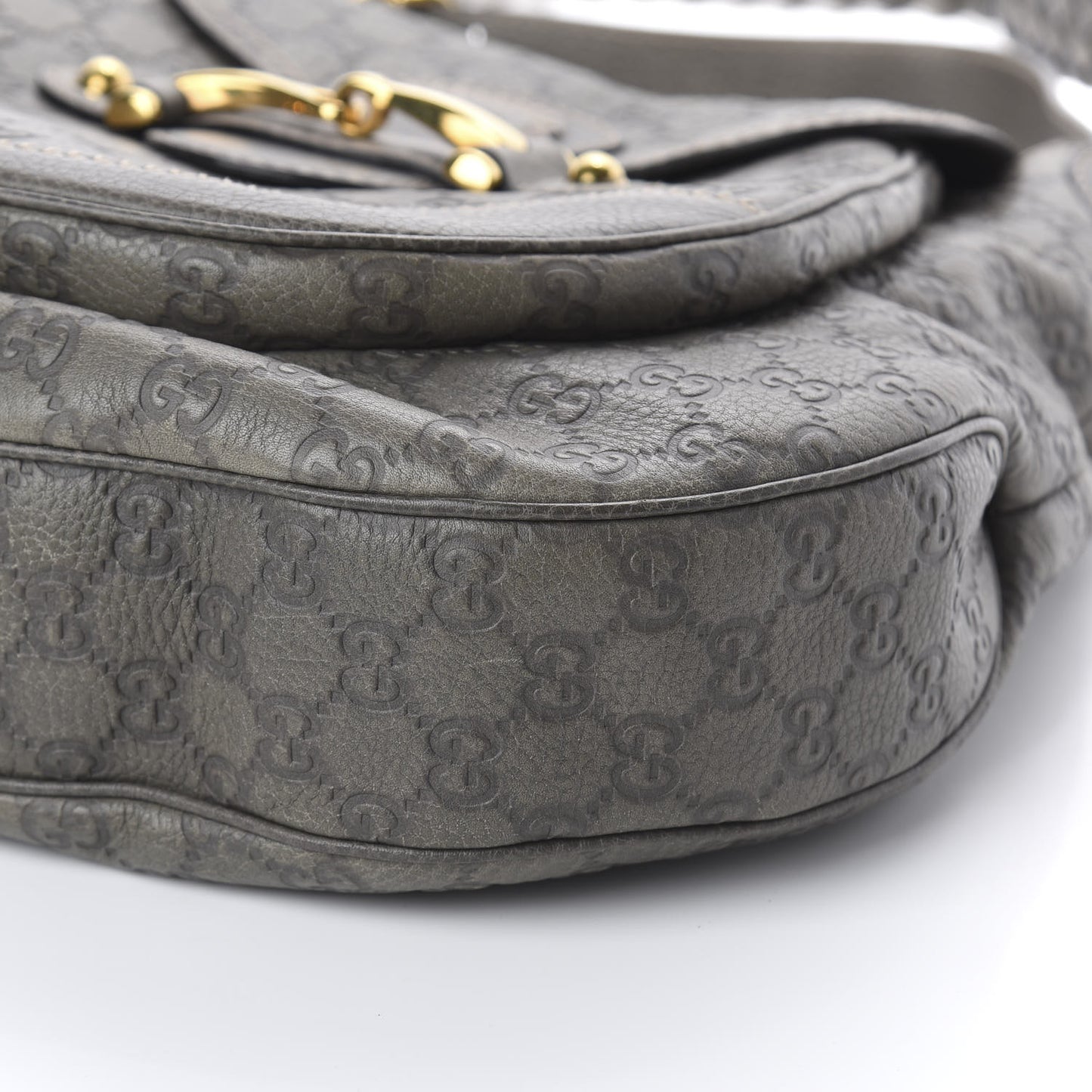 Guccissima Large New Pelham Satchel Grey