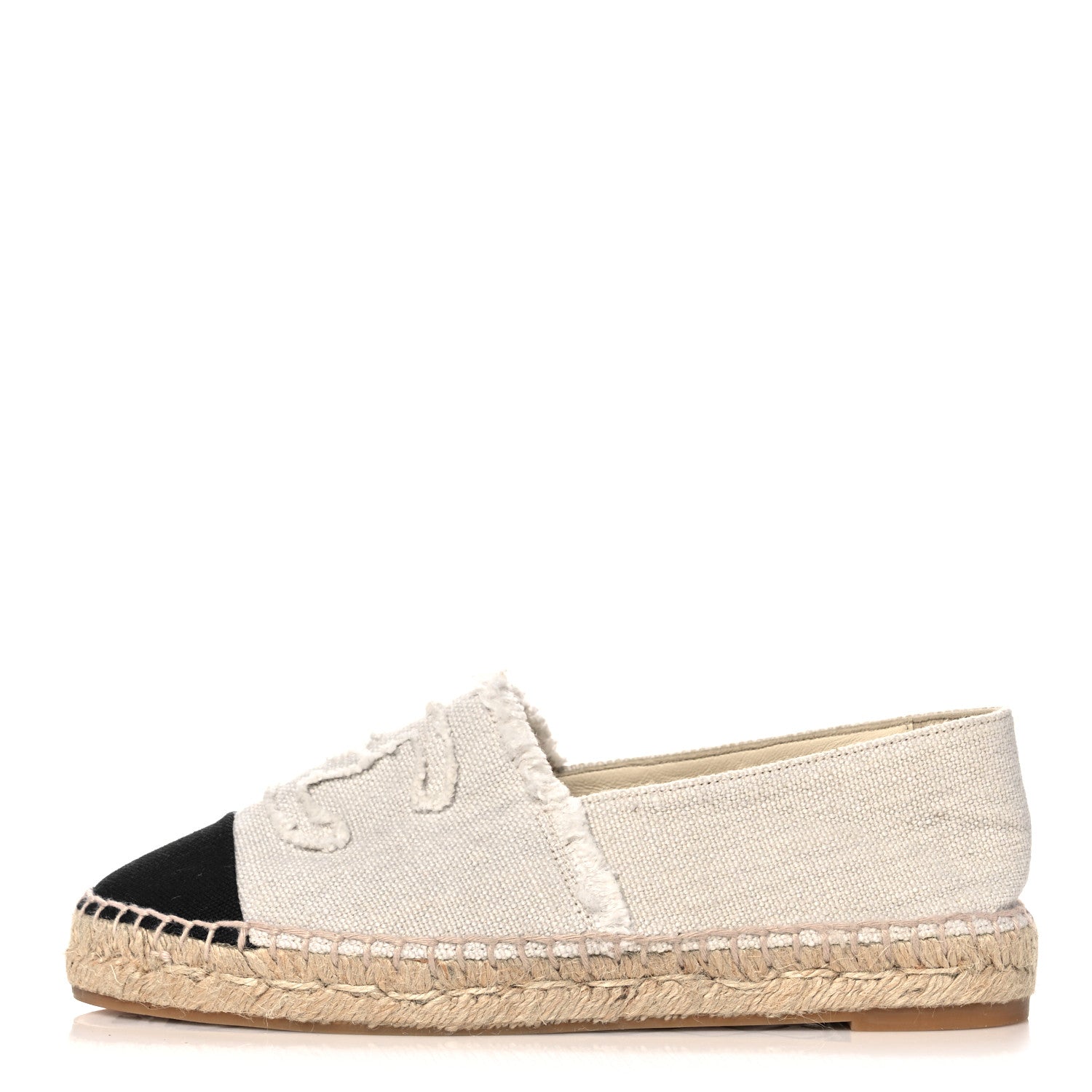 Chanel Canvas CC Espadrilles 37 Beige Clair Black 1 of 7