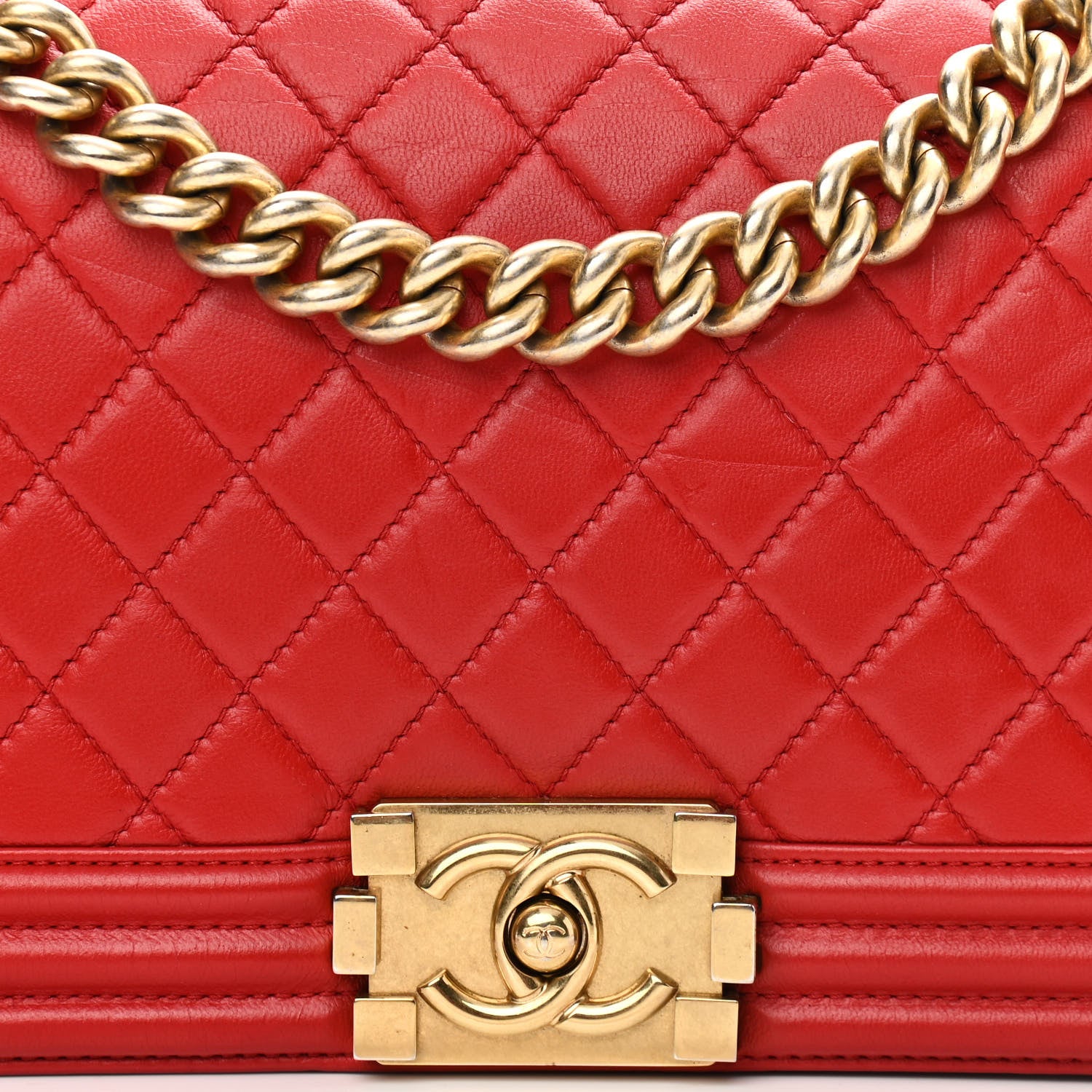 Chanel Lambskin Quilted Medium Boy Flap Red 8 of 10