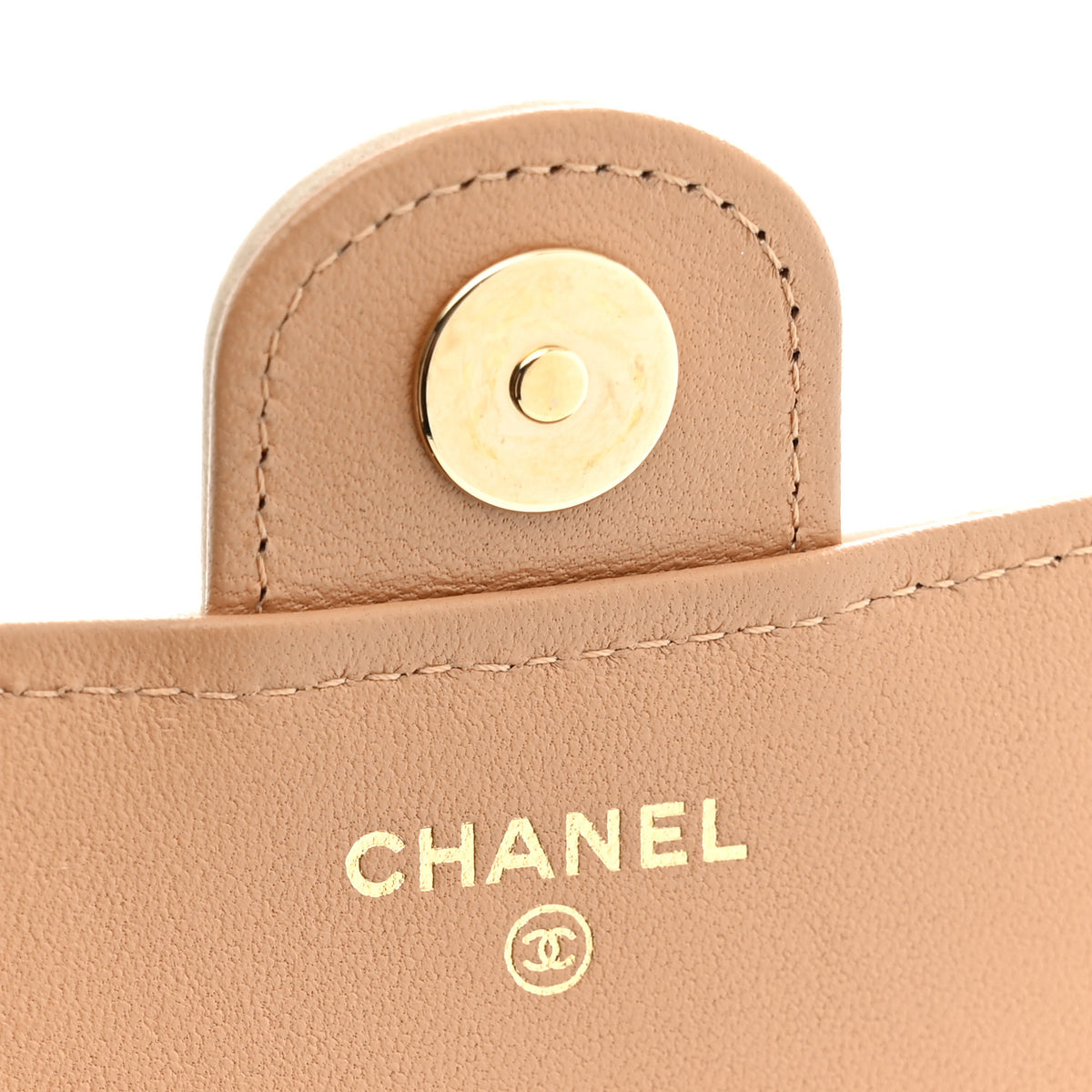 Chanel Lambskin Quilted Flap Phone Holder With Chain Ecru Dark Beige 6 of 12
