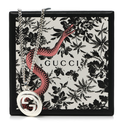 Gucci Sterling Silver Large Interlocking GG Medallion Pendant Necklace 5 of 5