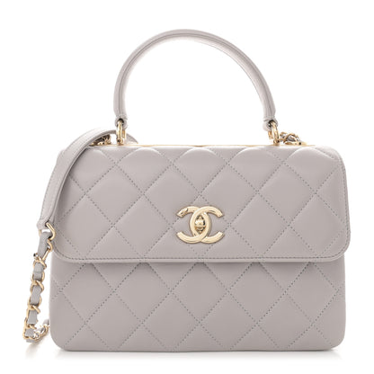 Chanel Lambskin Quilted Small Trendy CC Flap Dual Handle Bag Light Grey 1 of 12