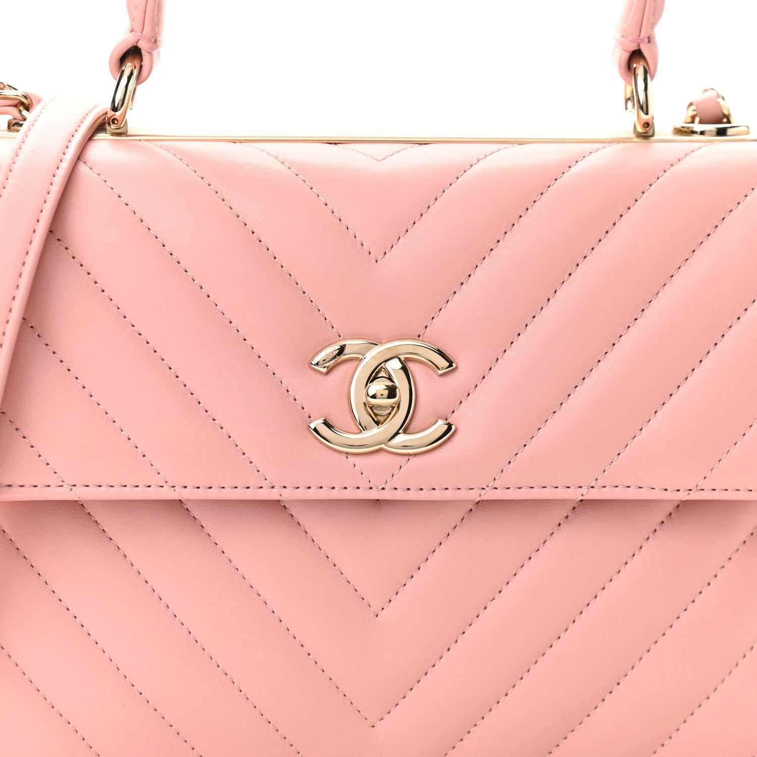 Chanel Lambskin Chevron Quilted Small Trendy CC Dual Handle Flap Bag Light Pink 8 of 11
