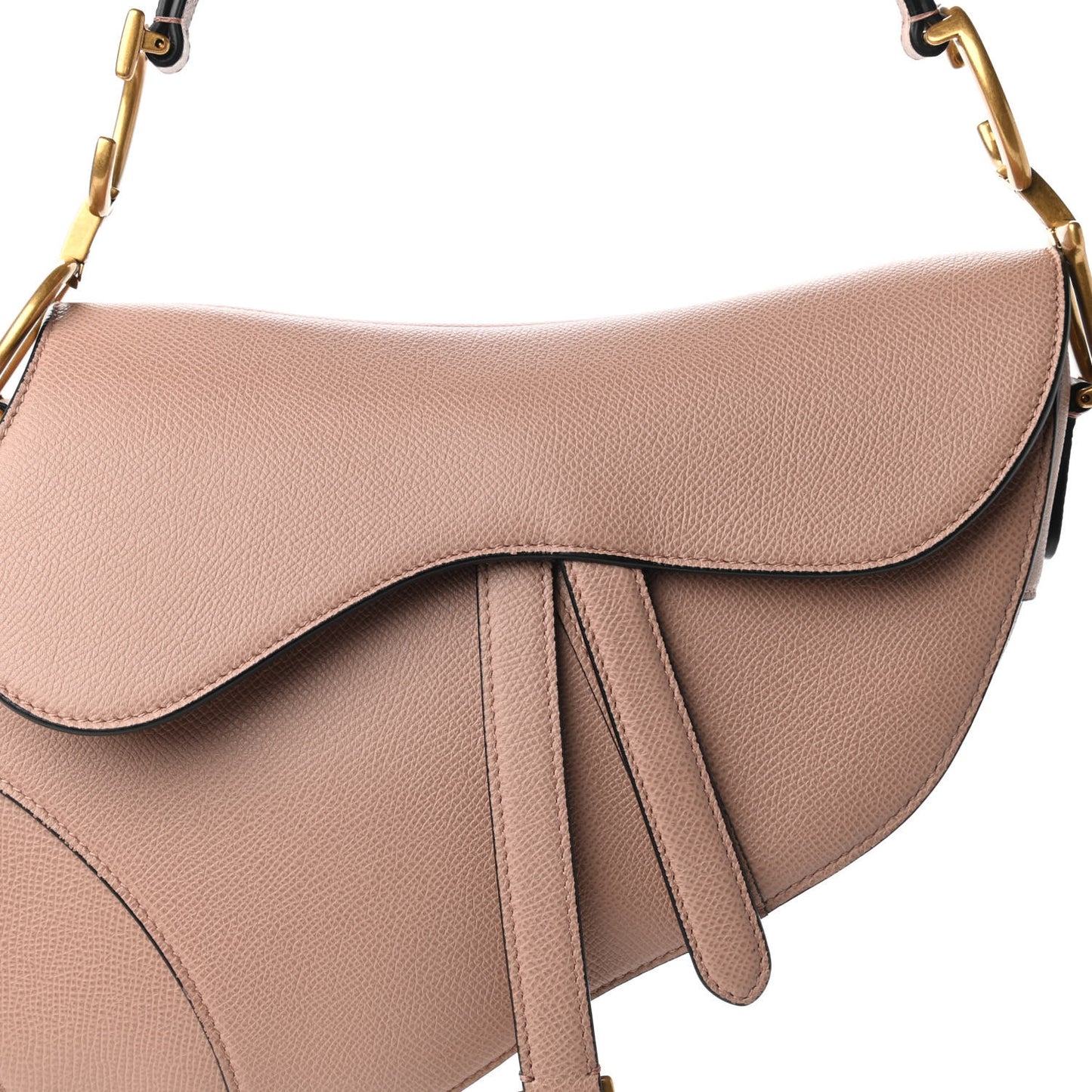 Grained Calfskin Saddle Bag Pink