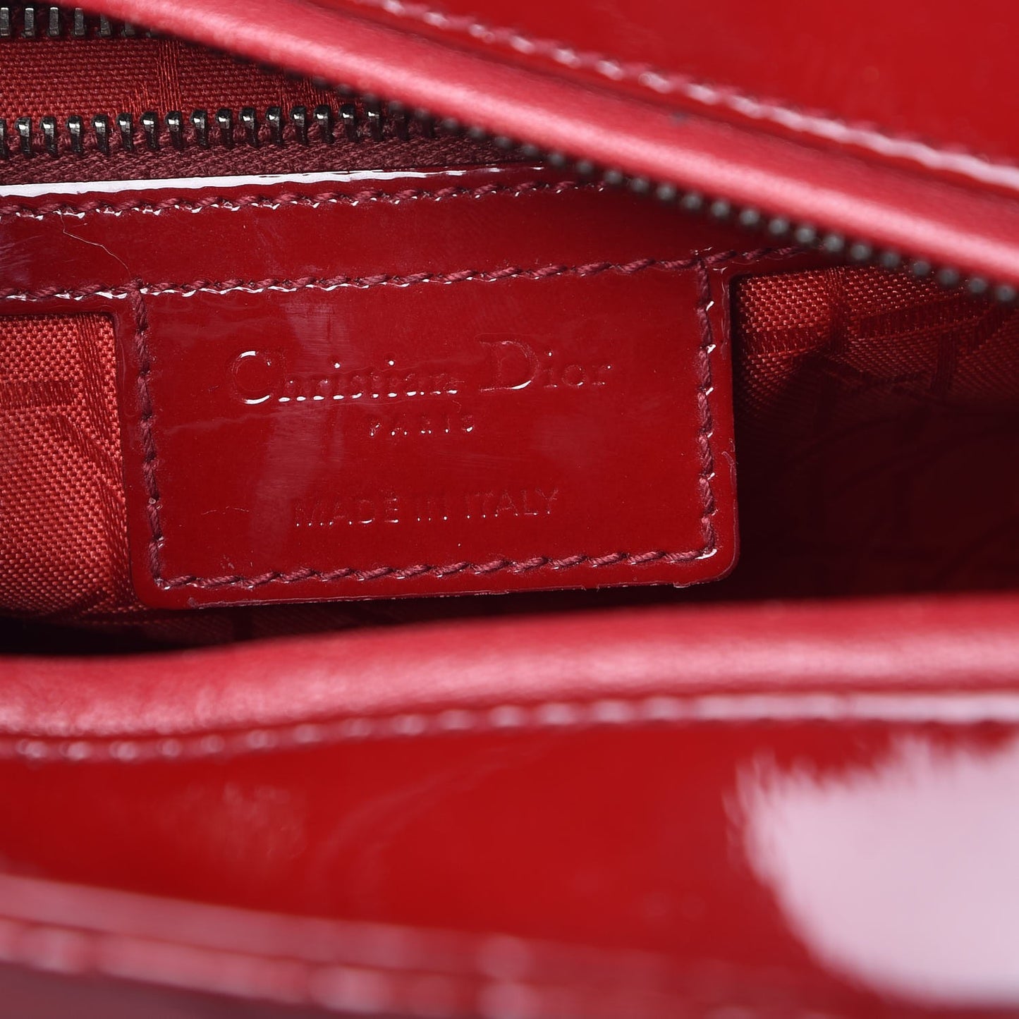 Patent Cannage Large Lady Dior Red