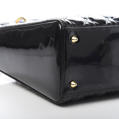 Christian Dior Patent Cannage Medium Lady Dior Black 7 of 9
