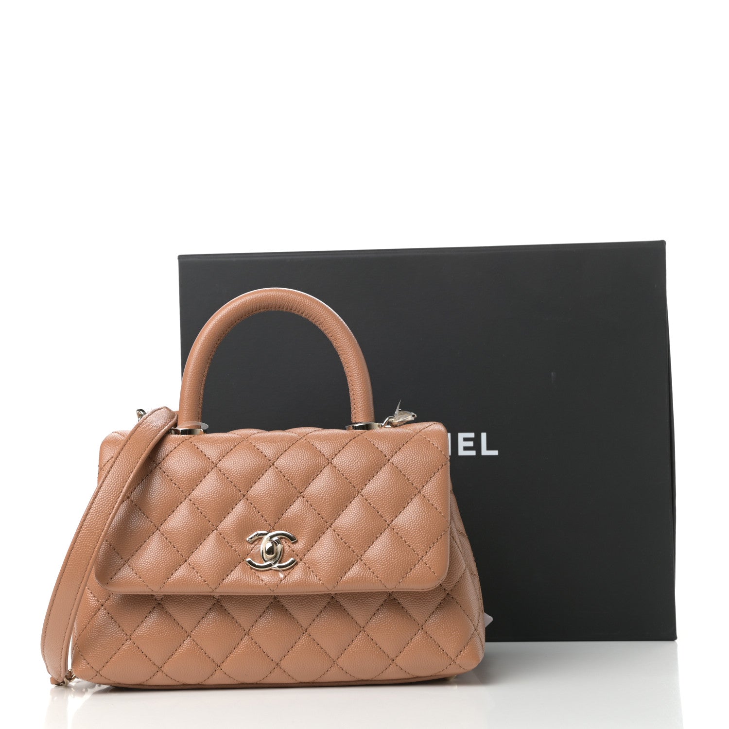 Chanel Caviar Quilted Mini Coco Handle Flap Brown 20 of 20