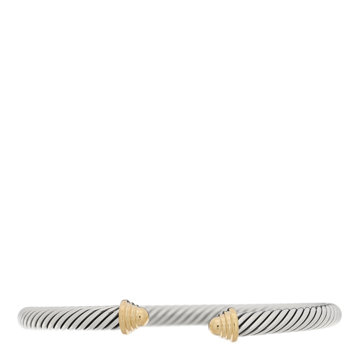 David Yurman Sterling Silver 14K Yellow Gold 5mm Cable Classics Bracelet 1 of 4