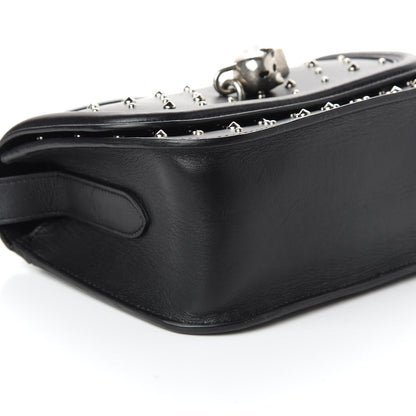 Alexander McQueen Calfskin Studded Small Padlock Crossbody Bag Black 6 of 10