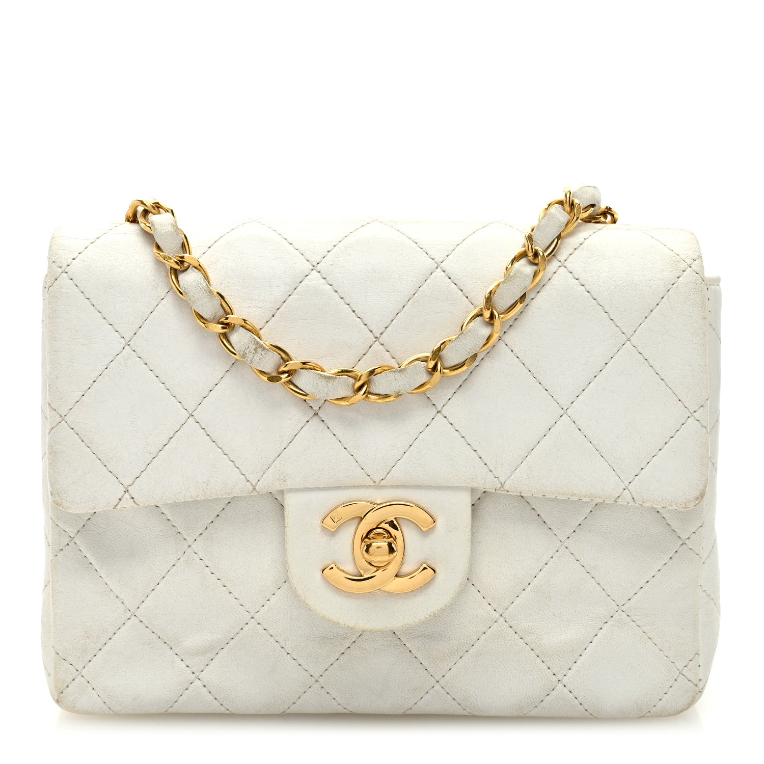 Chanel Lambskin Quilted Mini Square Flap White 1 of 16