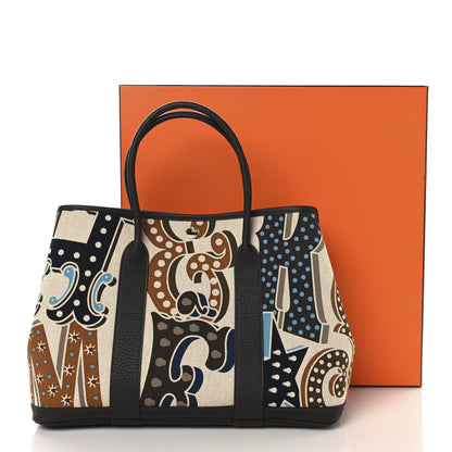 Hermes Toile Negonda H Plume Garden Party 36 MM Tote Bleu Ecru Ebene 13 of 13