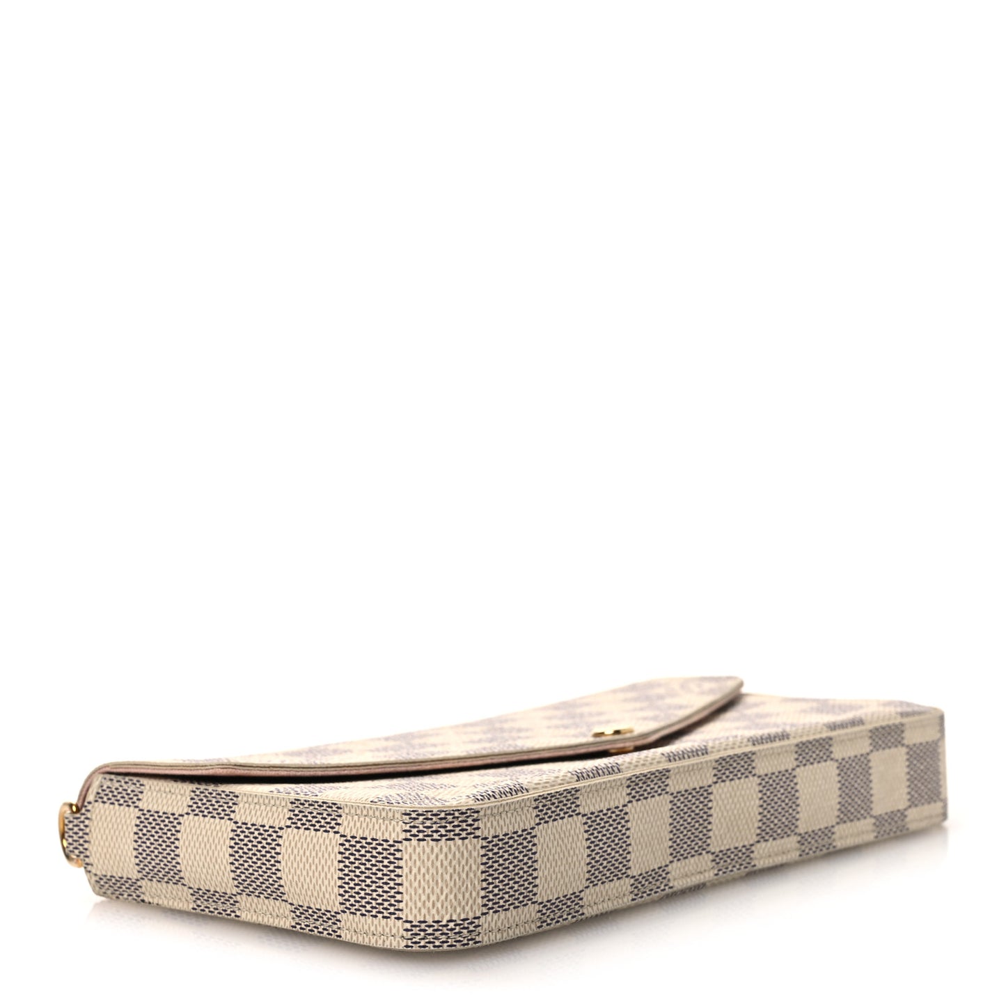 Damier Azur Pochette Felicie Chain Wallet Rose Ballerine Rose Ballerine