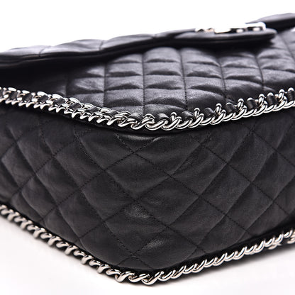 Chanel Washed Lambskin Quilted Maxi Chain Around Flap Black 9 of 14
