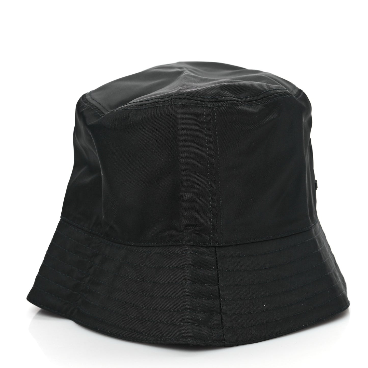 Re-Nylon Rubber Logo Bucket Hat S Black