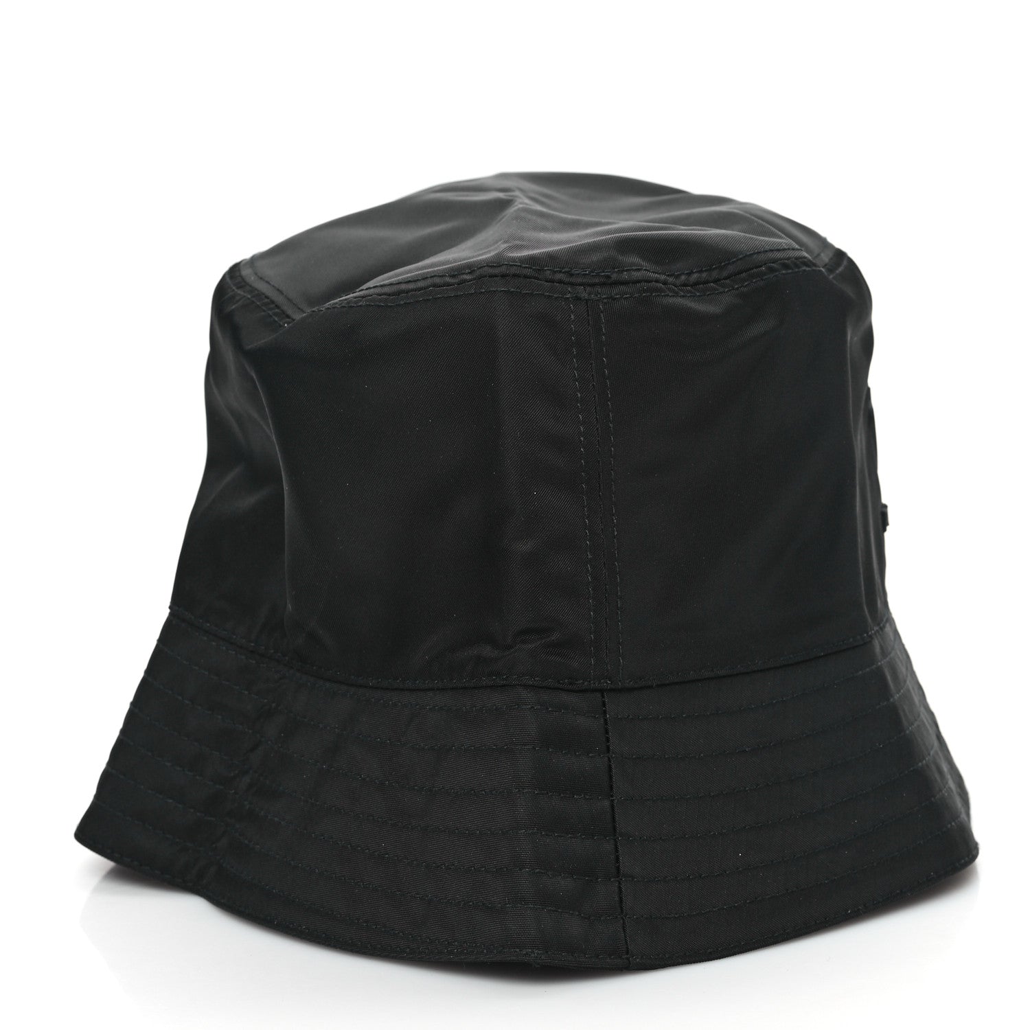 Prada Re-Nylon Rubber Logo Bucket Hat S Black 6 of 9