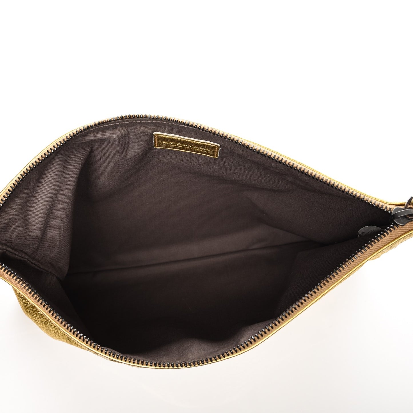 Metallic Intrecciato Pouch Light Gold