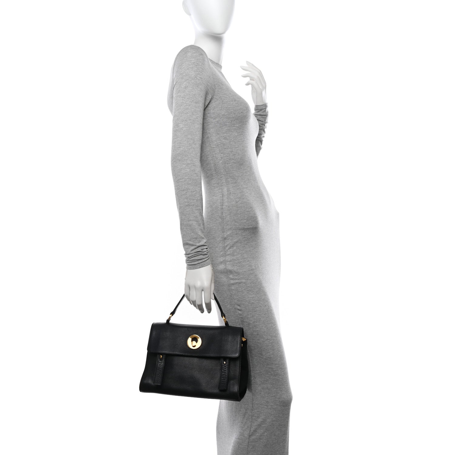 Saint Laurent Calfskin Canvas Small Muse Two Black 2 of 13