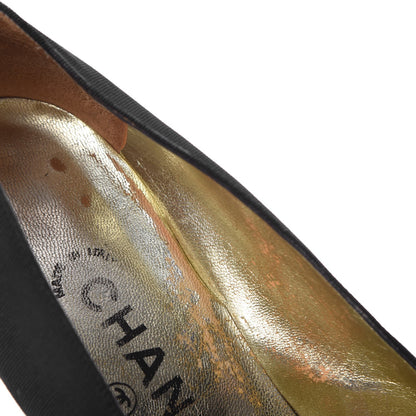 Chanel Grosgrain Cap Toe Pumps 37.5 Black 17 of 19