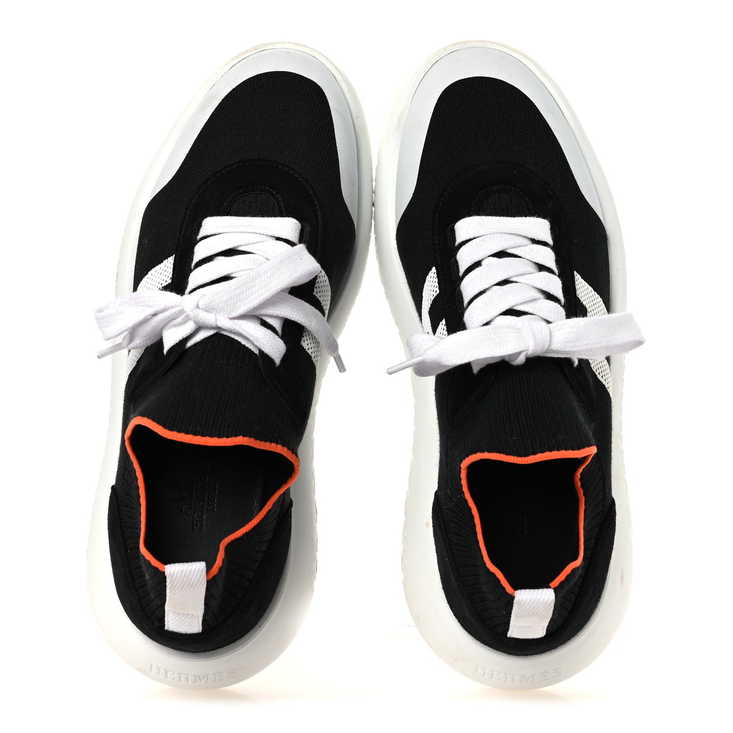 Knit Suede Goatskin Womens Crew Sneakers 39.5 Black White