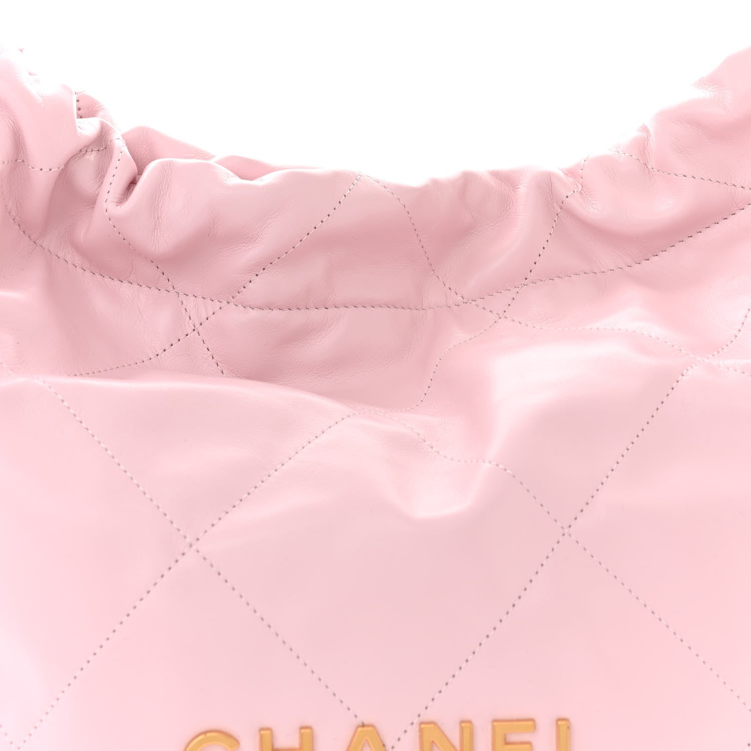 Chanel Shiny Calfskin Quilted 22 Drawstring Bag Light Pink 8 of 11