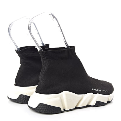 Balenciaga Neoprene Knit Womens Speed Sneakers 37 Black White 4 of 9