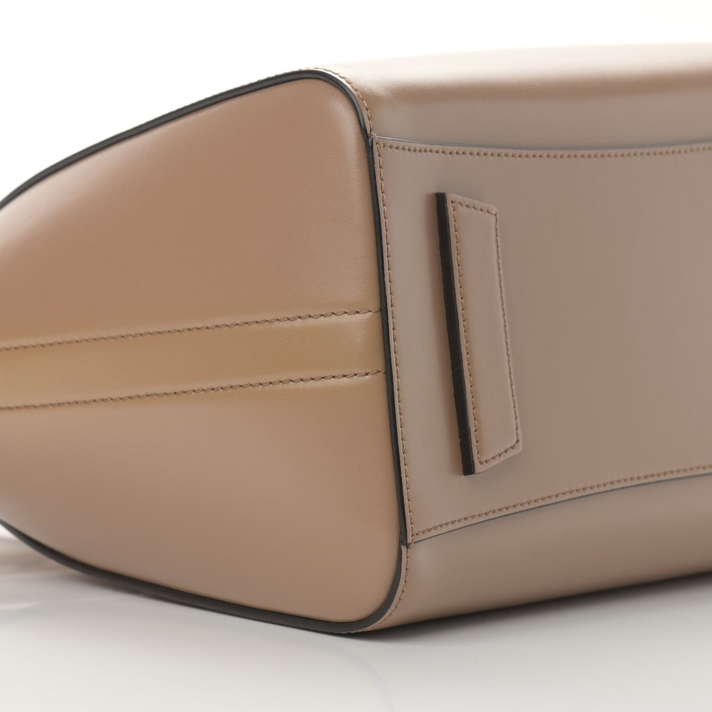 Shiny Lord Calfskin Small Antigona Dark Beige