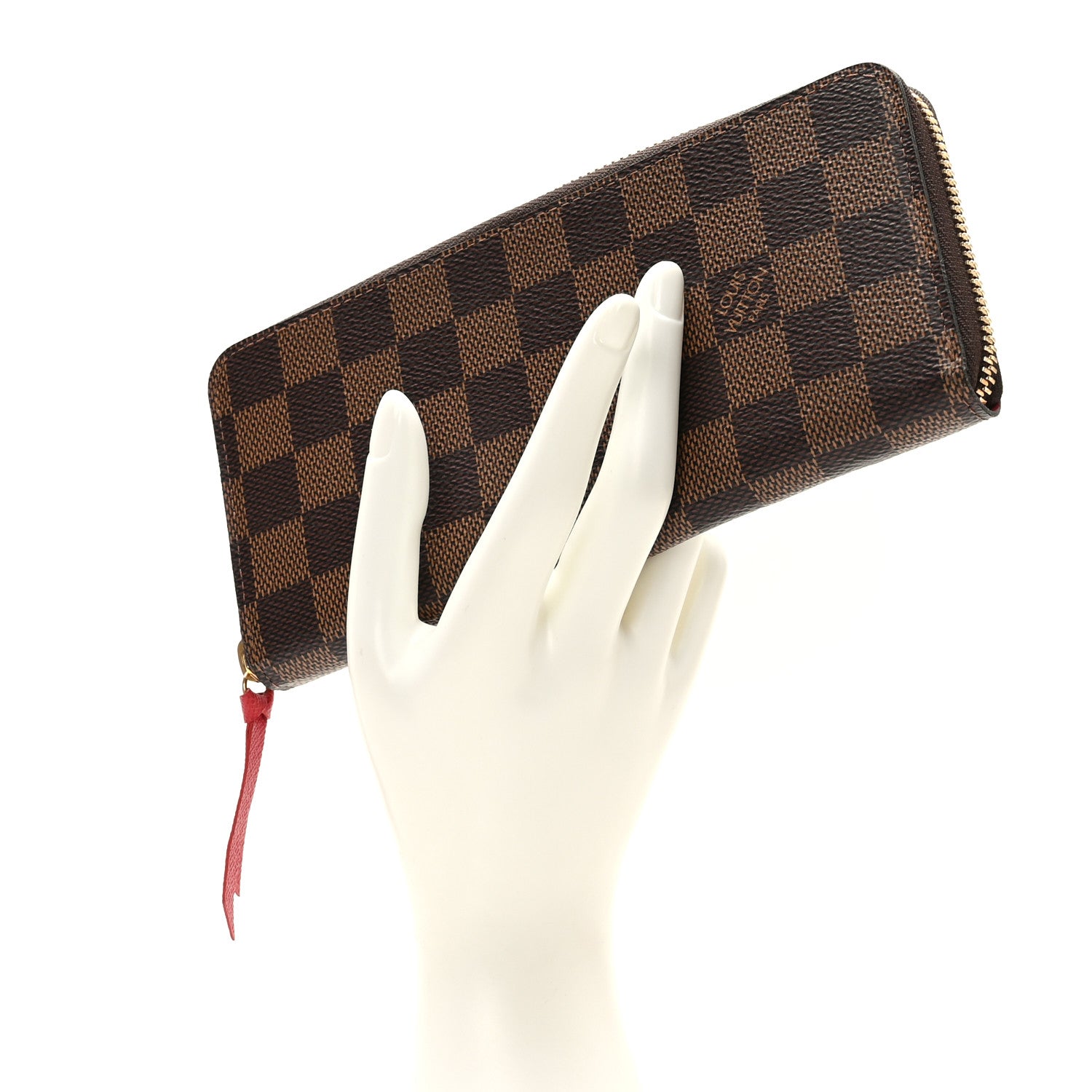 Louis Vuitton Damier Ebene Clemence Wallet Cherry 2 of 7
