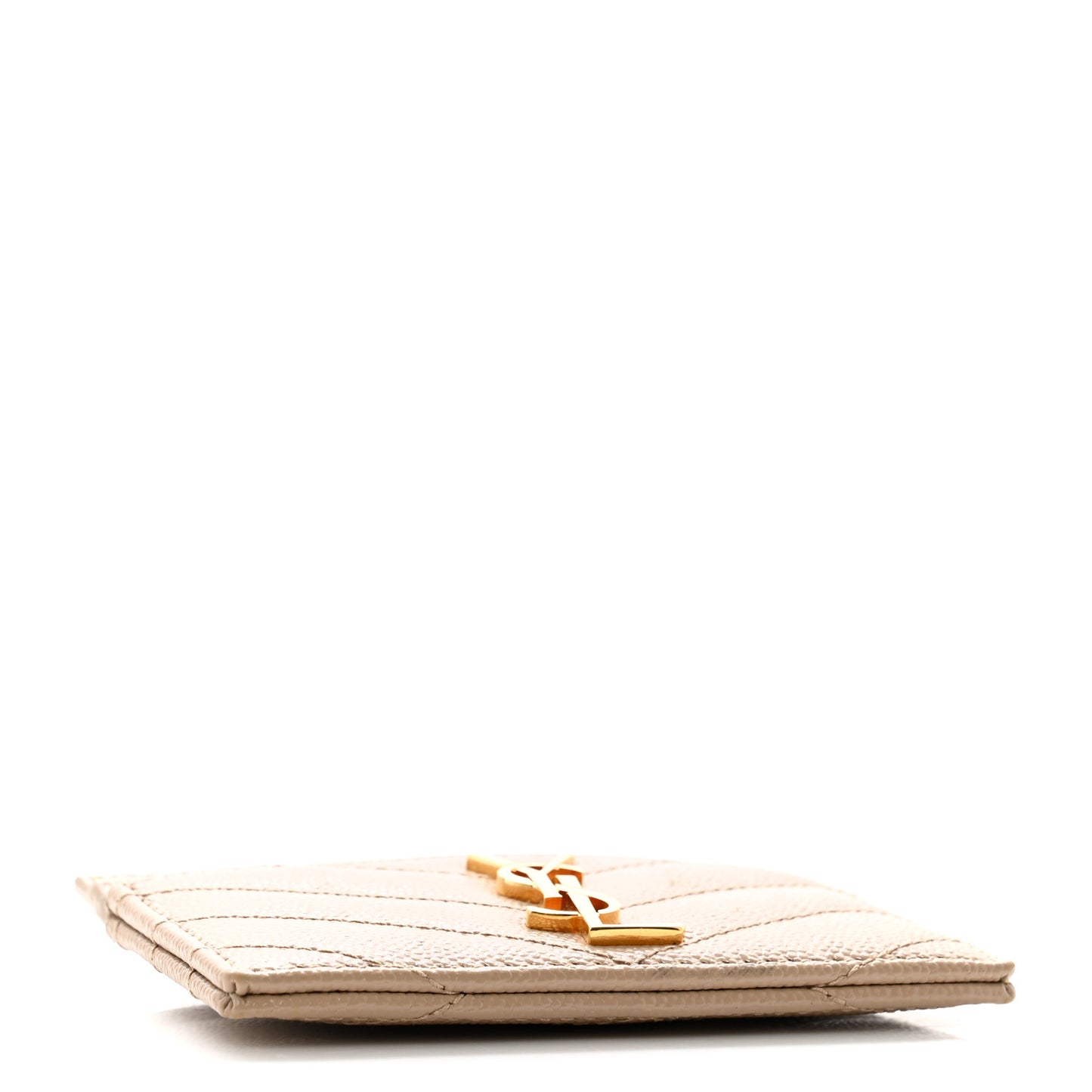 Grain De Poudre Matelasse Chevron Monogram Credit Card Case Nude Powder