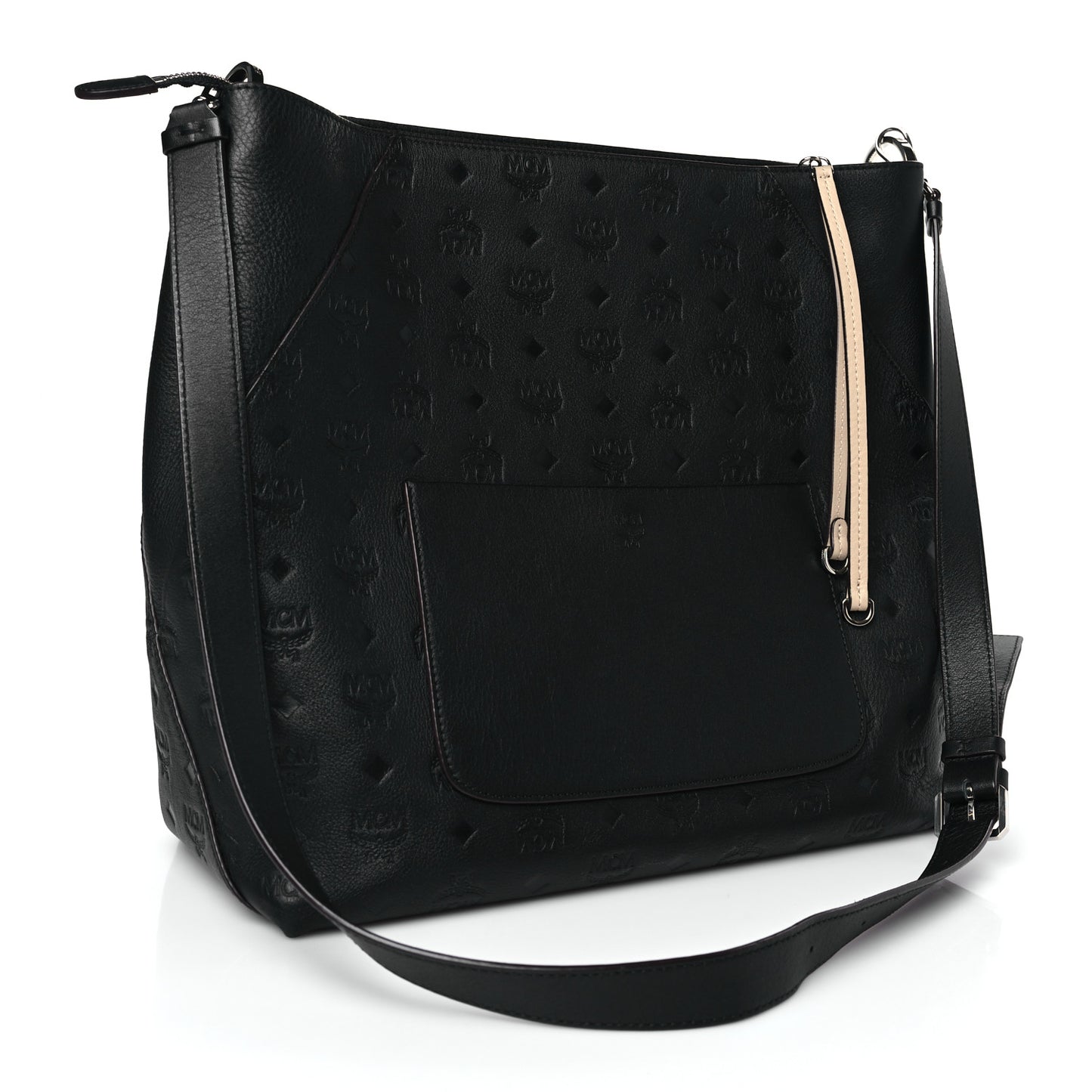 Calfskin Ottomar Monogram Large Klara Hobo Black Beige