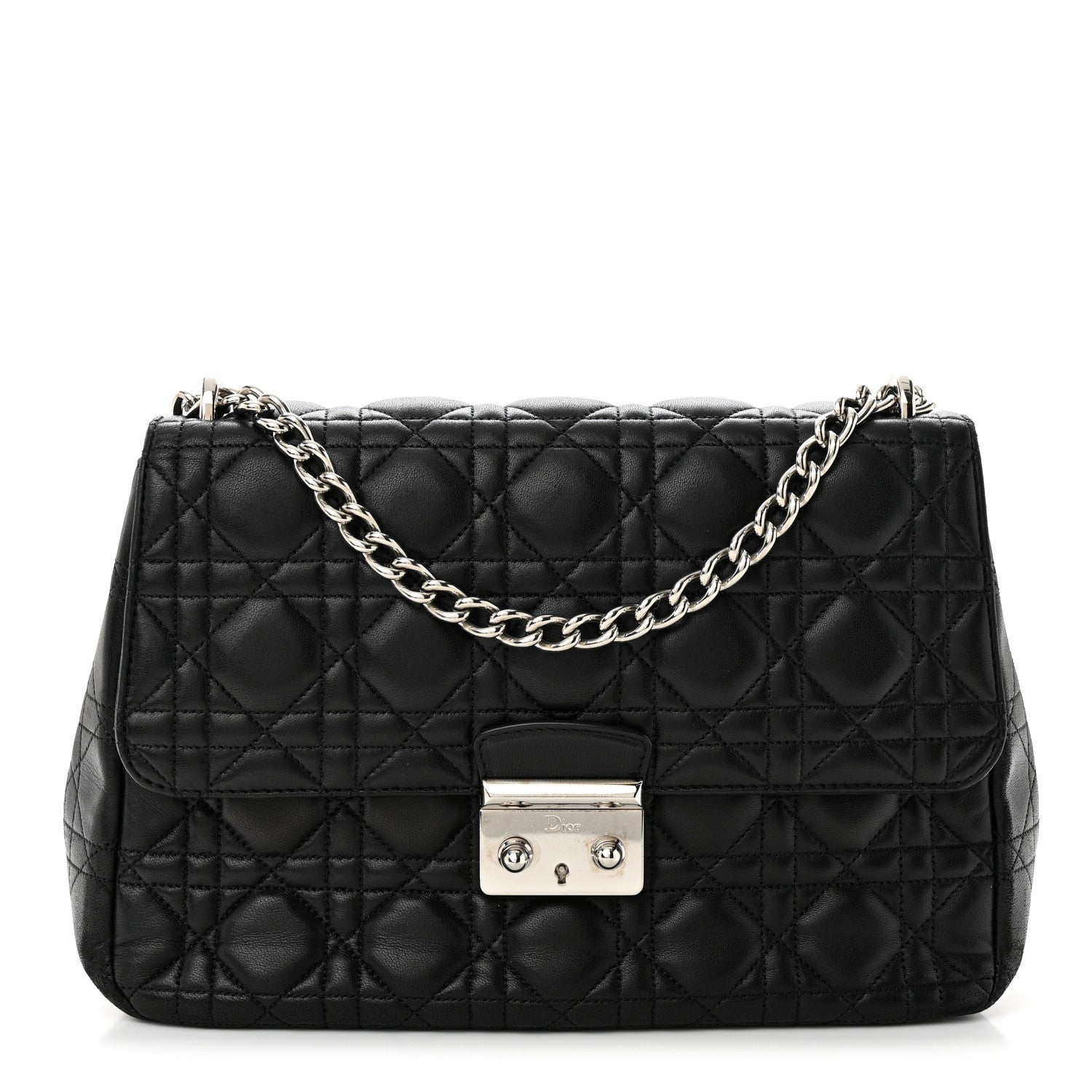Christian Dior CHRISTIAN DIOR Lambskin Cannage Small Miss Dior Flap Black 1 of 10