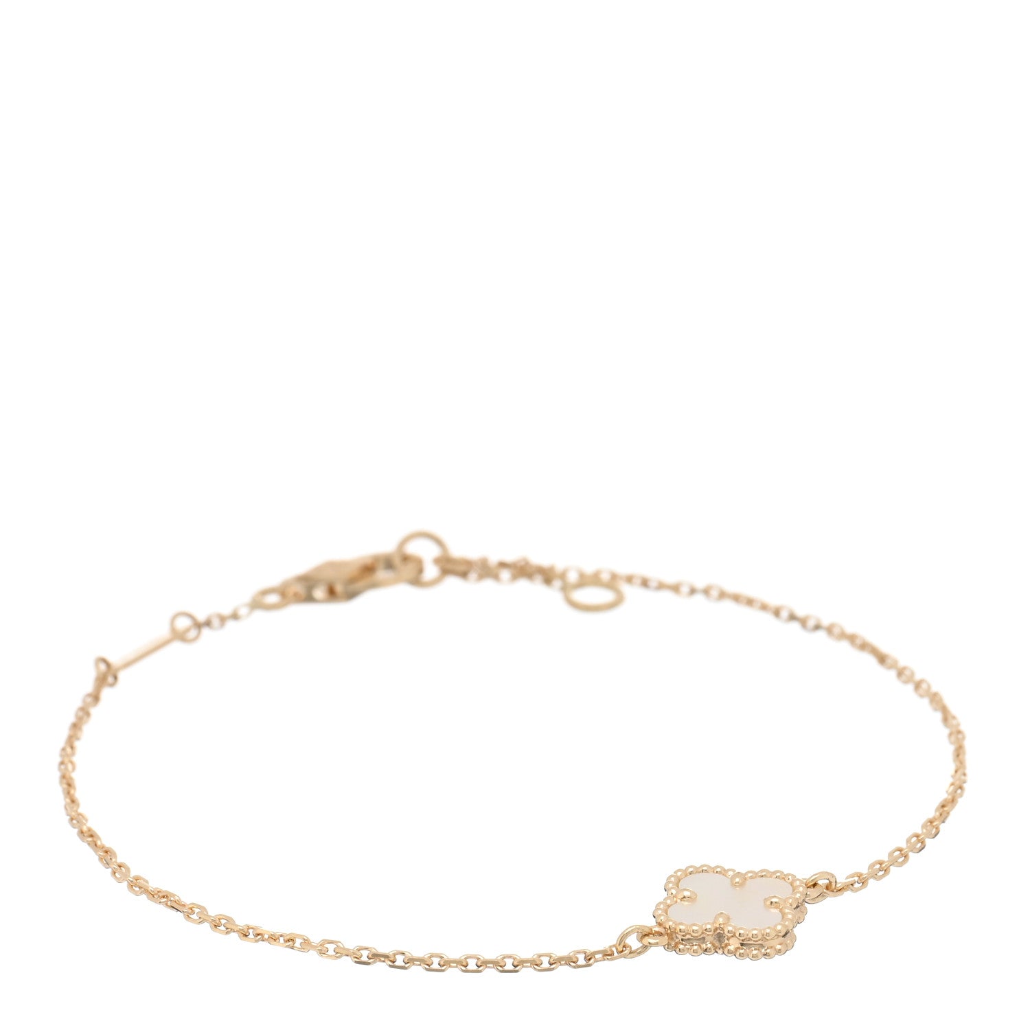 Van Cleef & Arpels 18K Yellow Gold Mother of Pearl Sweet Alhambra Bracelet 1 of 3