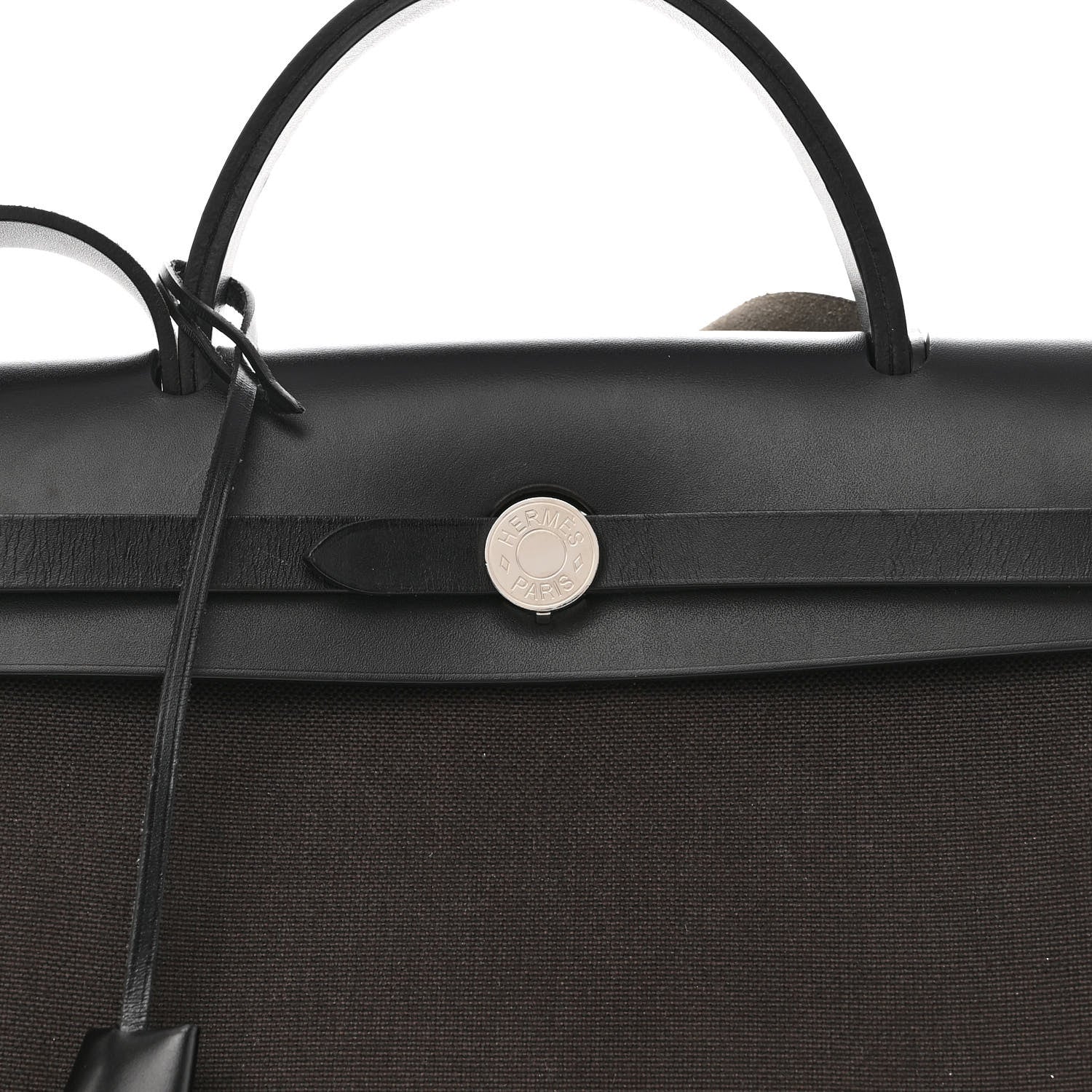 Hermes Military Toile Vache Hunter Herbag Zip Retourne 31 PM Black Ebene 9 of 14