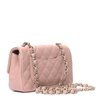 Chanel Lambskin Quilted Mini Rectangular Flap Beige 2 of 5