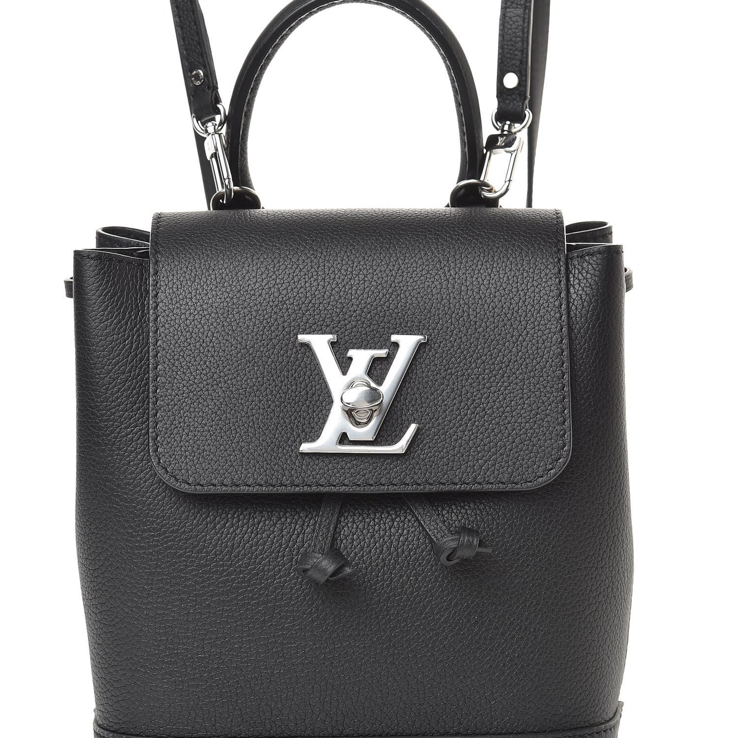 Calfskin Lockme Mini Backpack Black