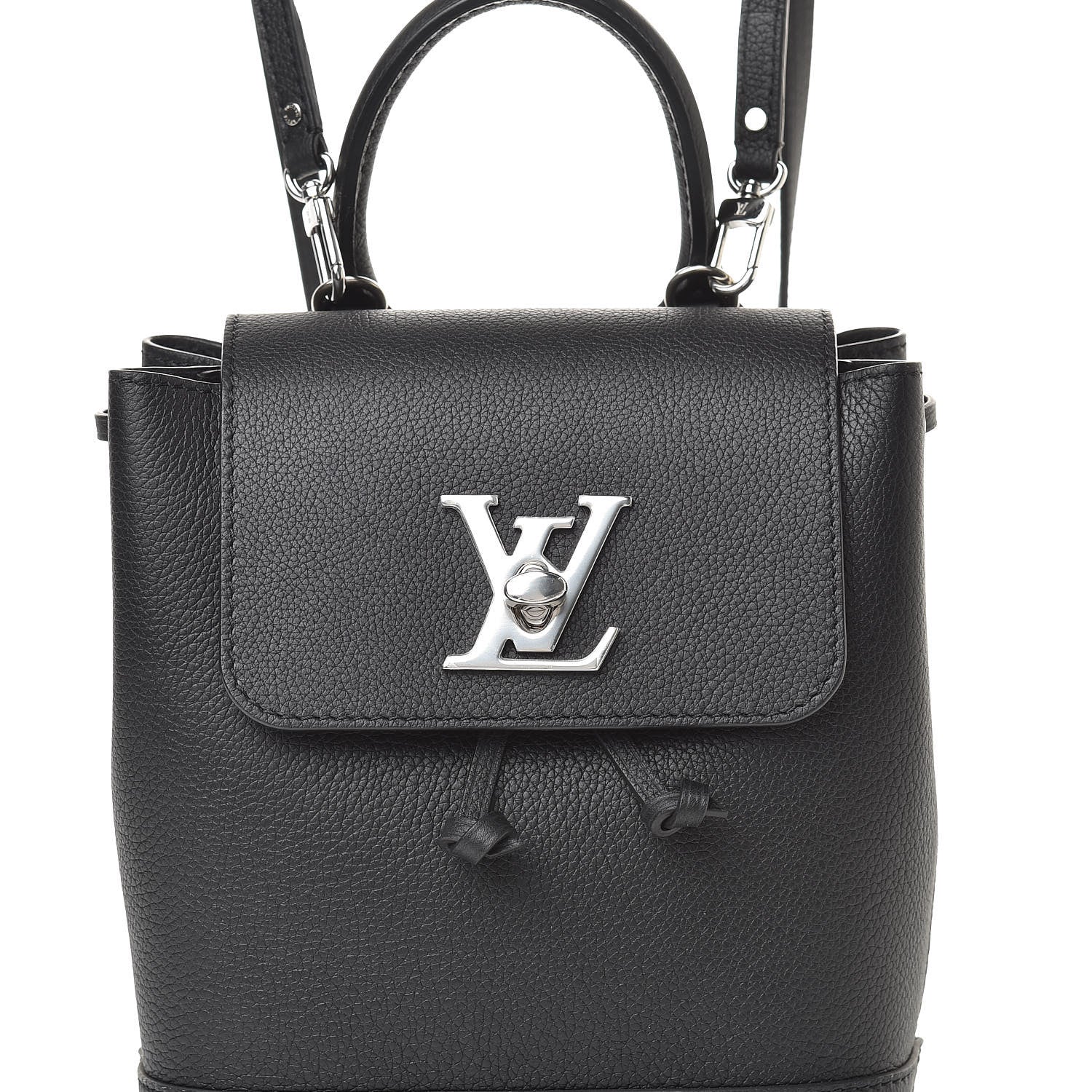 Louis Vuitton Calfskin Lockme Mini Backpack Black 3 of 9