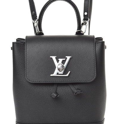Louis Vuitton Calfskin Lockme Mini Backpack Black 3 of 9