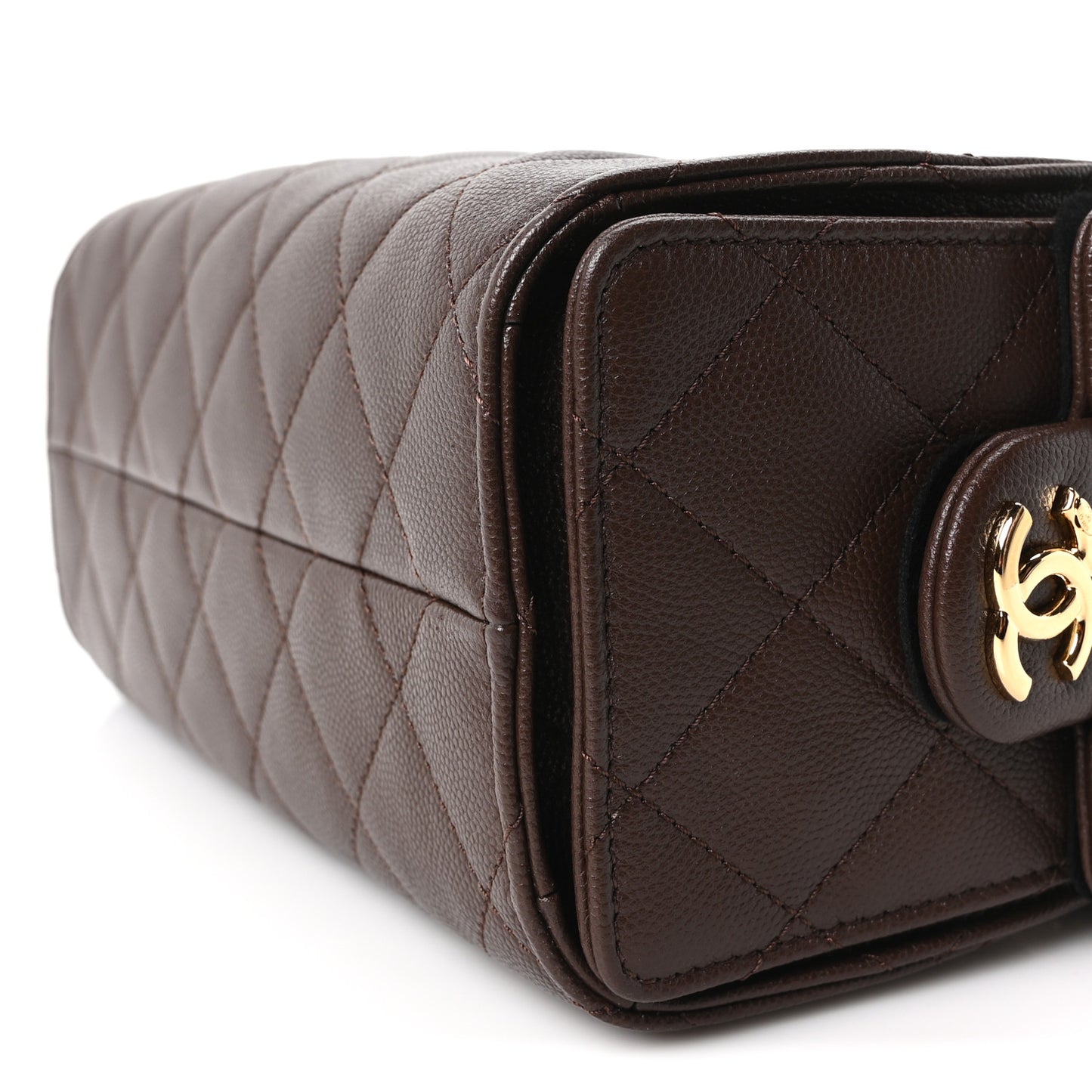 Caviar Quilted Mini Chanel 25 Handbag Dark Brown