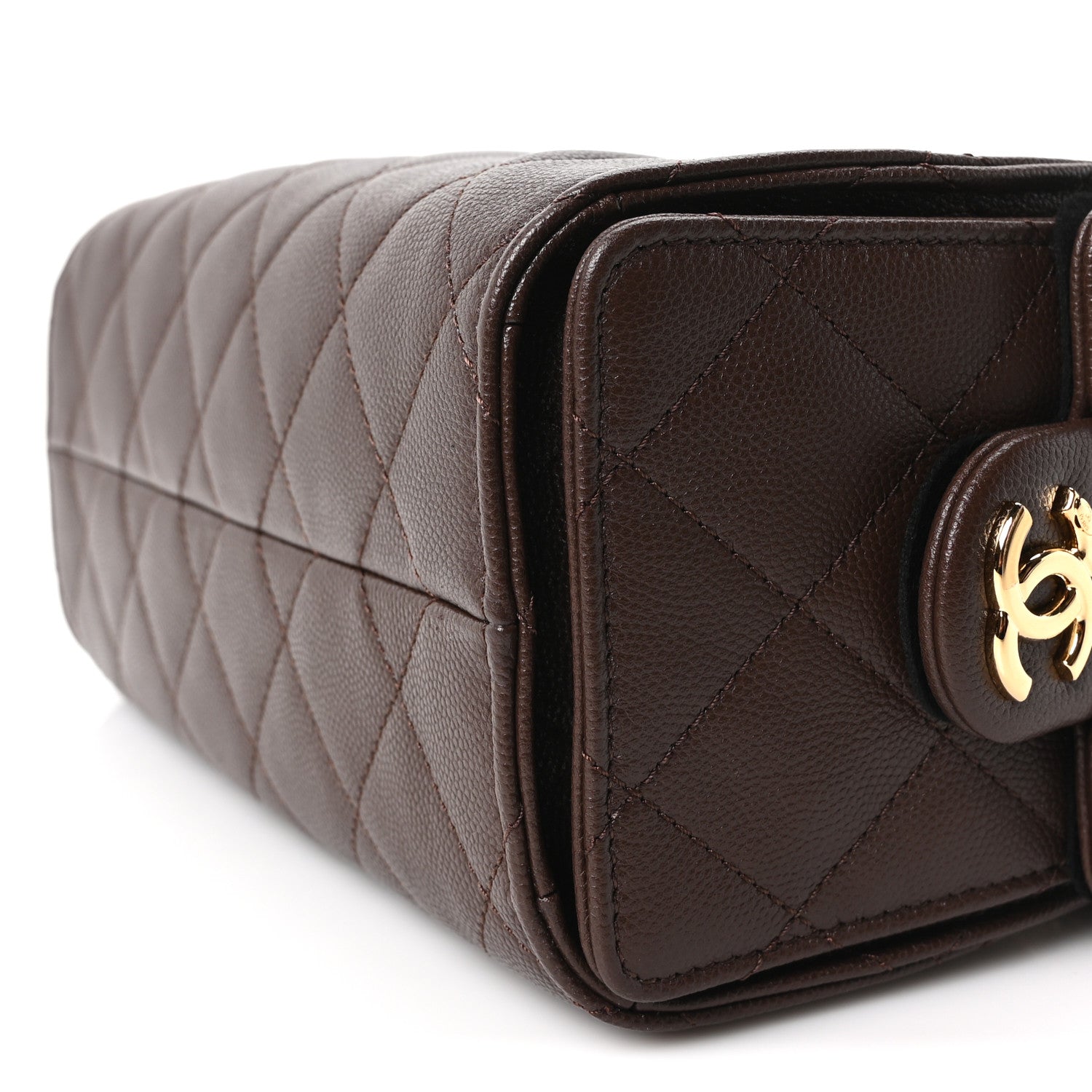 Chanel Caviar Quilted Mini Chanel 25 Handbag Dark Brown 10 of 11