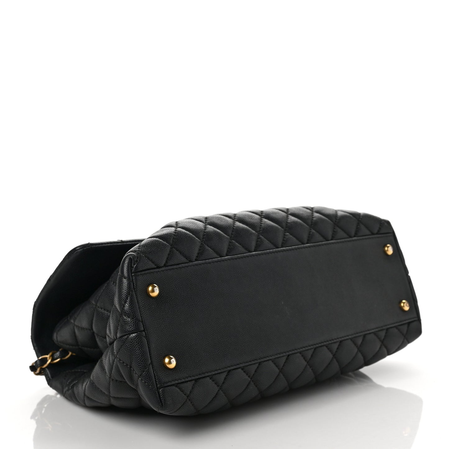 Caviar Quilted Medium Coco Handle Flap Black