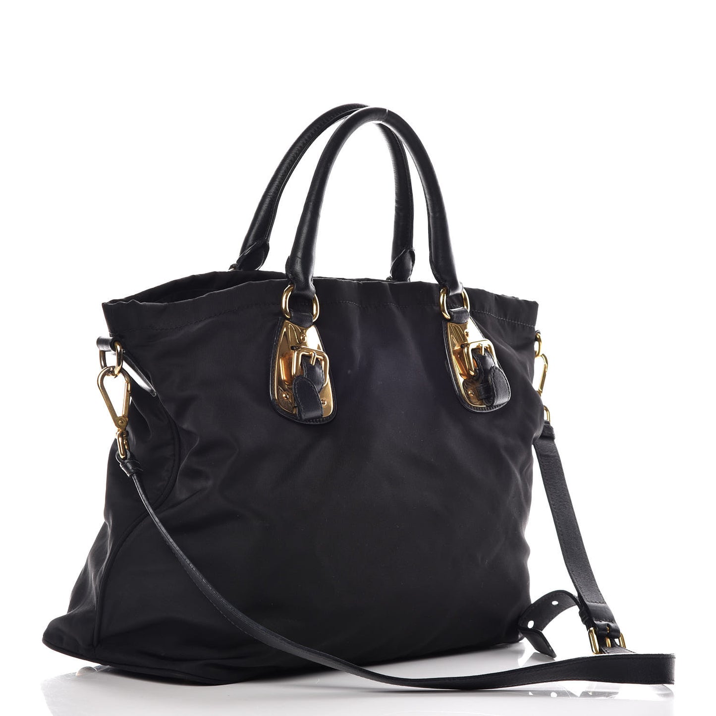 Tessuto Nylon Soft Calf Tote Black