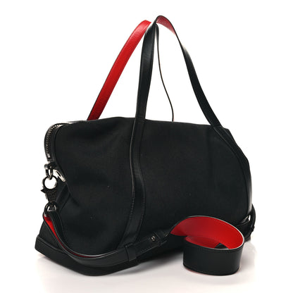 Christian Louboutin Canvas Calfskin Bagdamon Duffle Bag Black Red 3 of 11