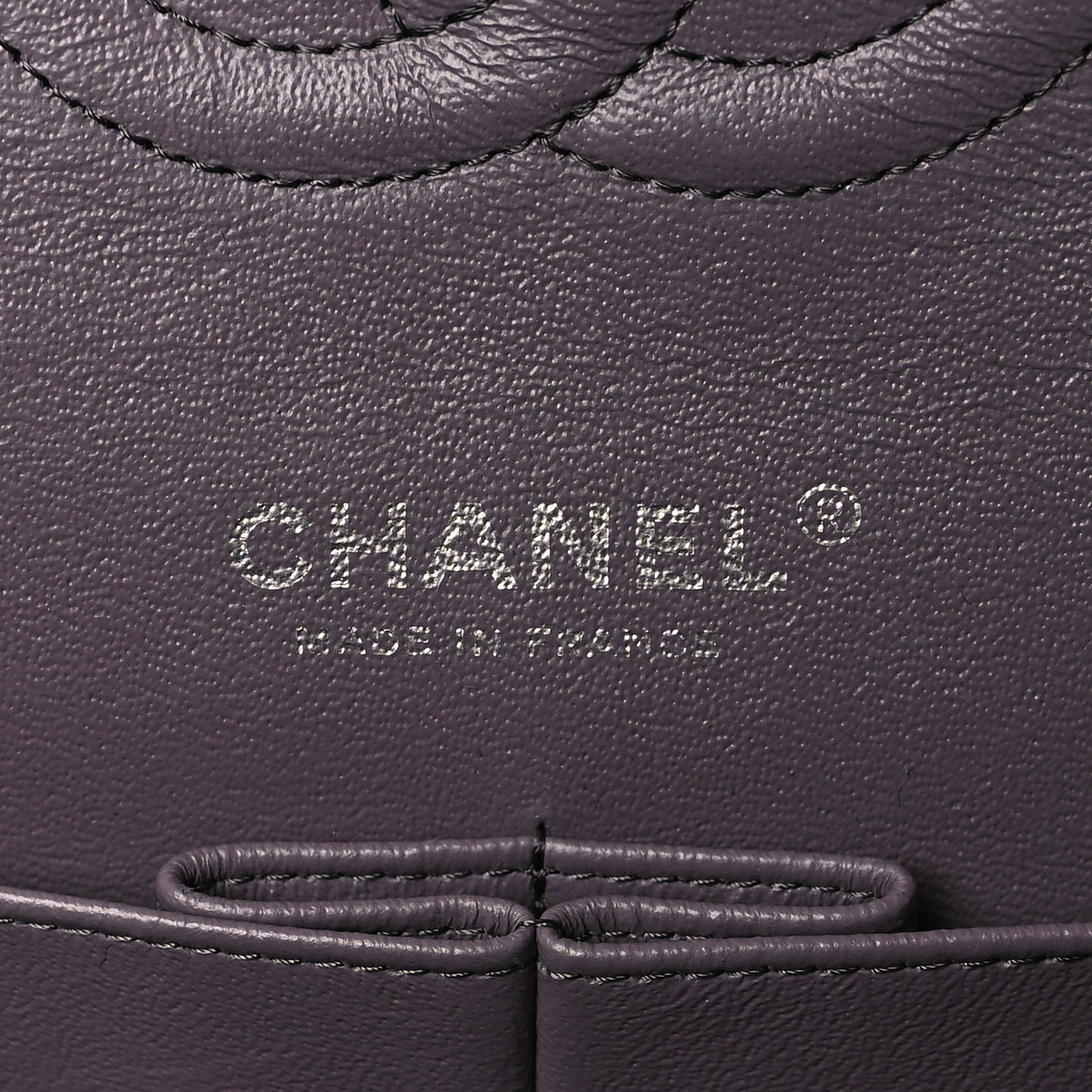 Iridescent Goatskin Quilted Medium Double Flap Purple