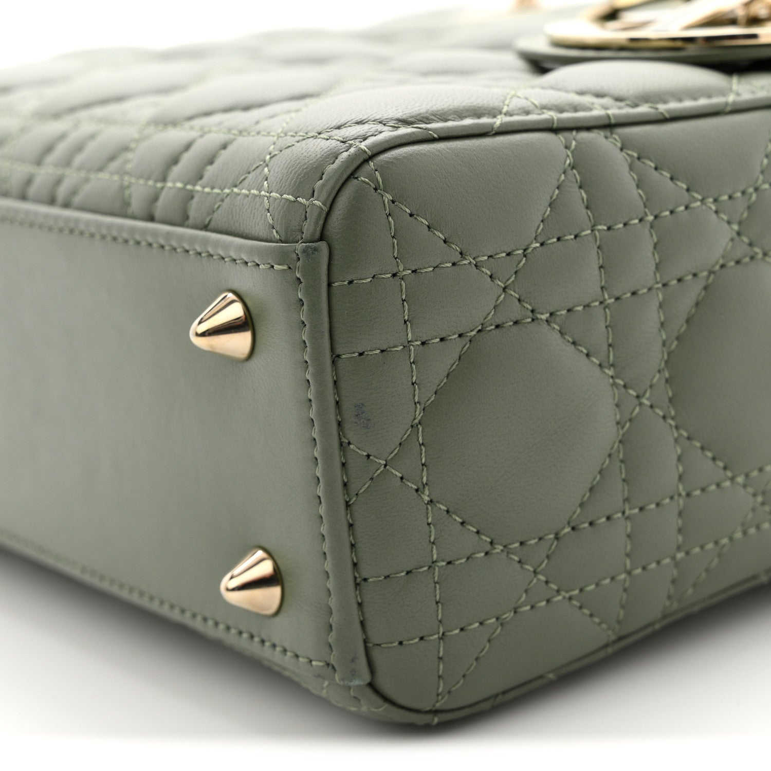 Christian Dior Lambskin Cannage Small My ABCDior Lady Dior Peyote