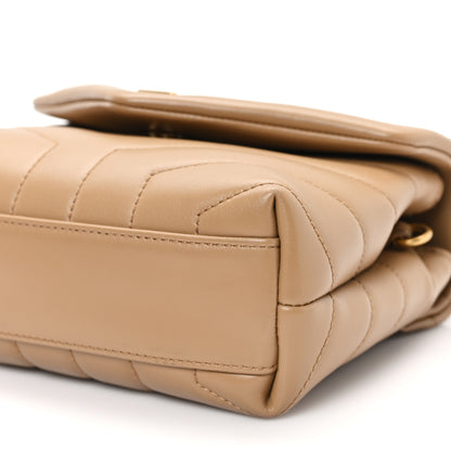 Saint Laurent Calfskin Y Quilted Monogram Toy Loulou Crossbody Bag Natural Tan 10 of 11