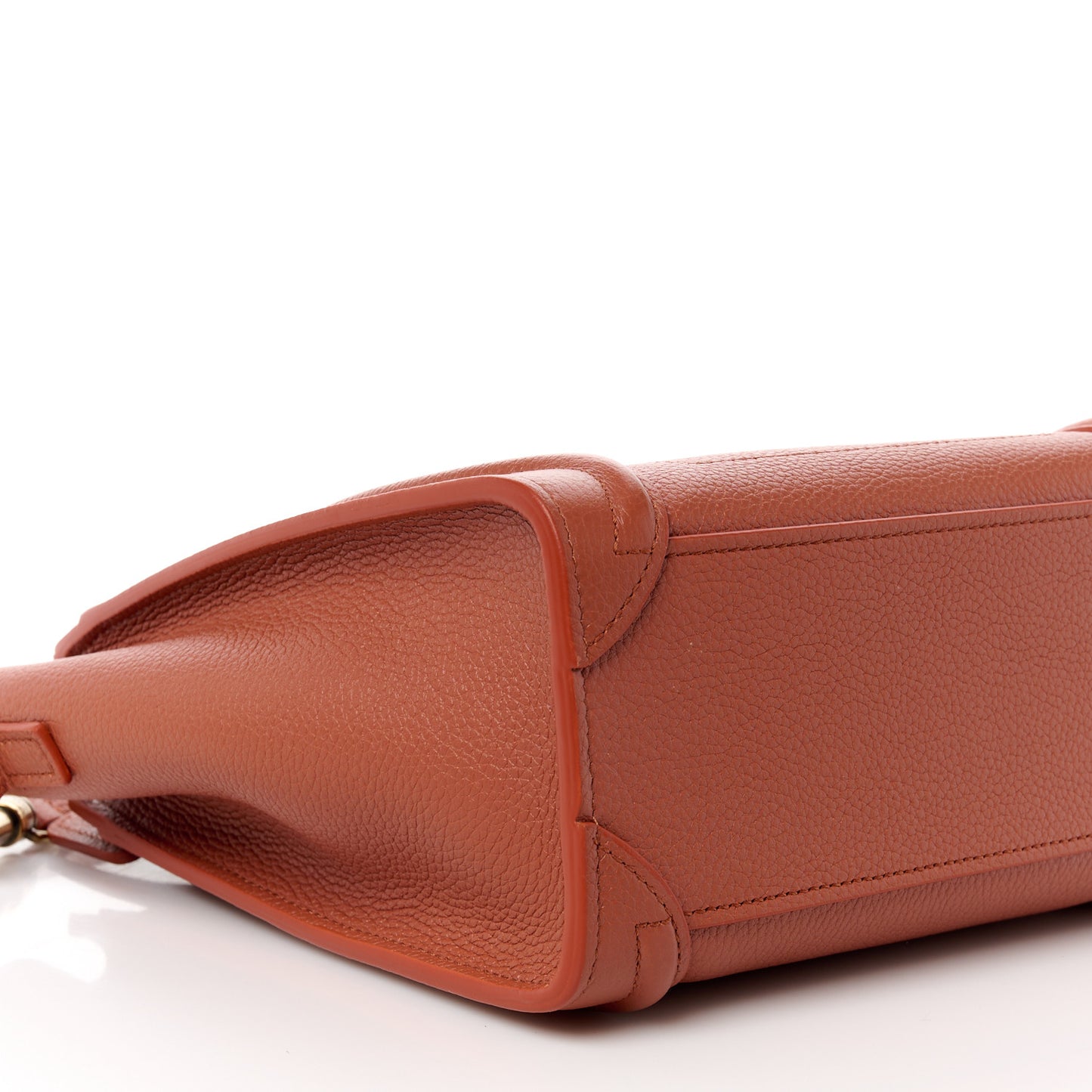 Drummed Calfskin Nano Luggage Lychee