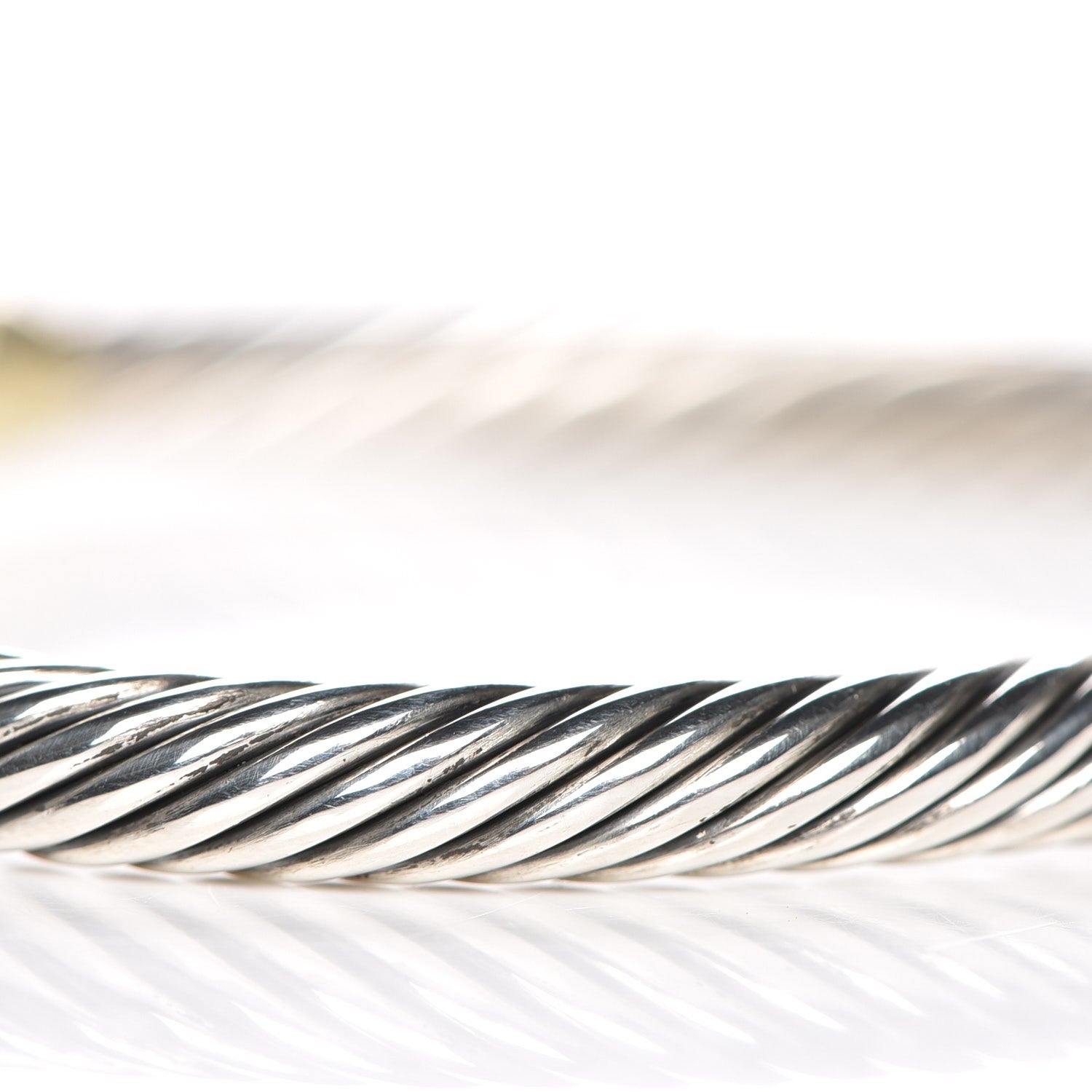 David Yurman Sterling Silver 14K Yellow Gold Pearl 5mm Cable Classics Petite Color Bracelet 4 of 6