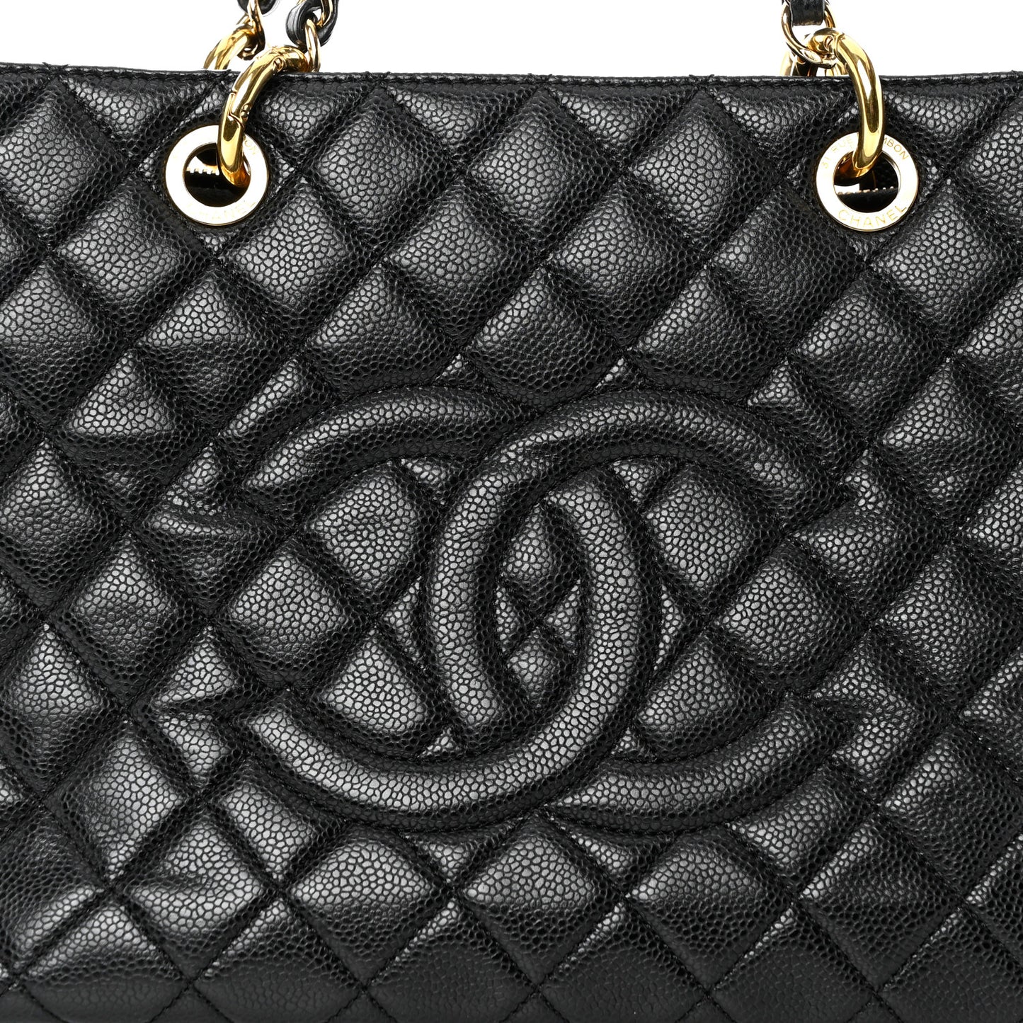 Caviar Quilted Grand Shopping Tote GST Black
